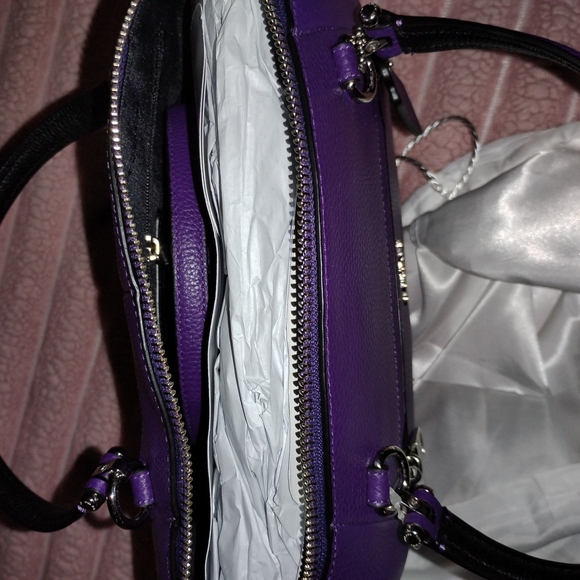 Coach Vibrant Purple Leather Satchel - Picture 5 of 14